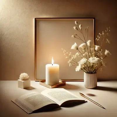 Bougie et fleurs